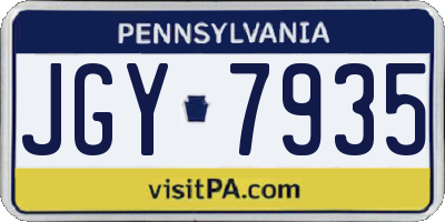 PA license plate JGY7935