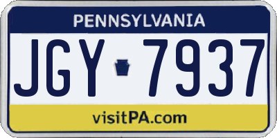 PA license plate JGY7937
