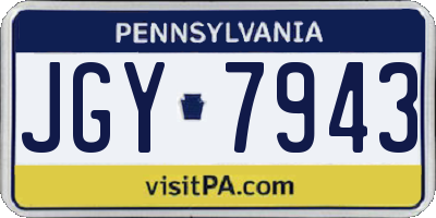 PA license plate JGY7943
