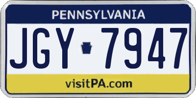PA license plate JGY7947