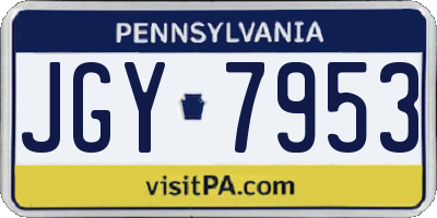 PA license plate JGY7953
