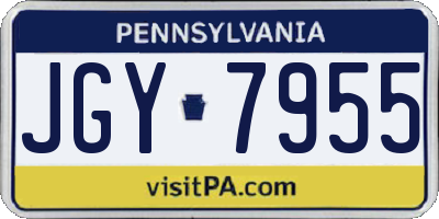 PA license plate JGY7955