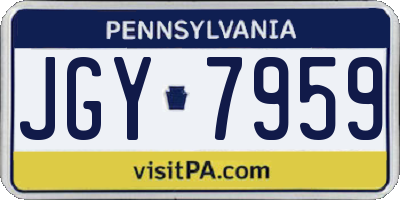 PA license plate JGY7959