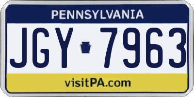 PA license plate JGY7963