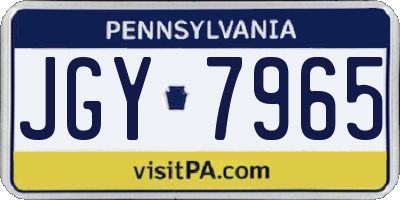 PA license plate JGY7965