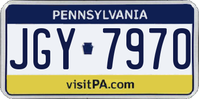 PA license plate JGY7970