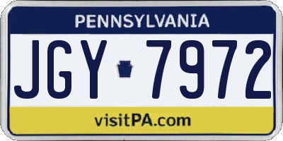 PA license plate JGY7972
