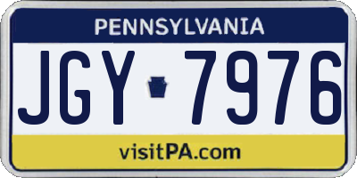 PA license plate JGY7976