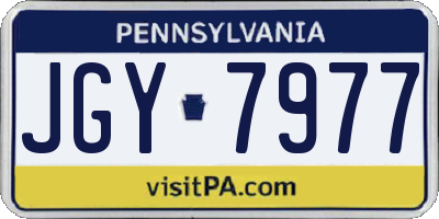 PA license plate JGY7977