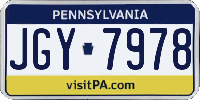 PA license plate JGY7978