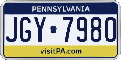 PA license plate JGY7980