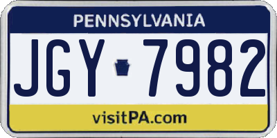 PA license plate JGY7982
