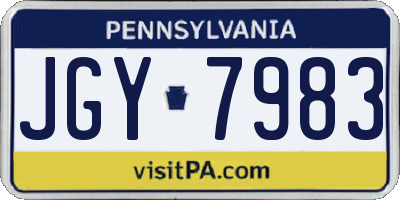 PA license plate JGY7983