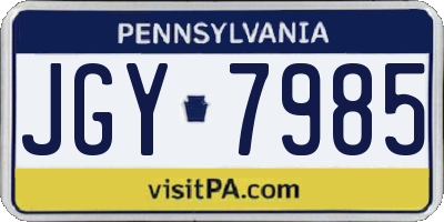 PA license plate JGY7985
