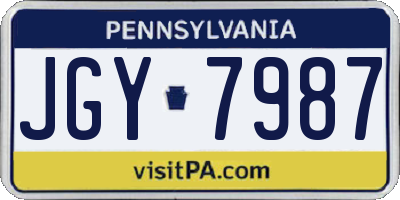 PA license plate JGY7987