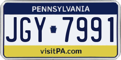 PA license plate JGY7991
