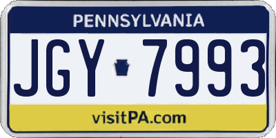 PA license plate JGY7993