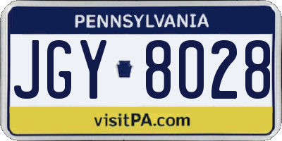 PA license plate JGY8028