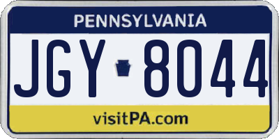 PA license plate JGY8044