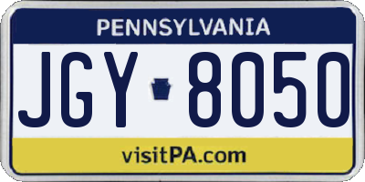 PA license plate JGY8050
