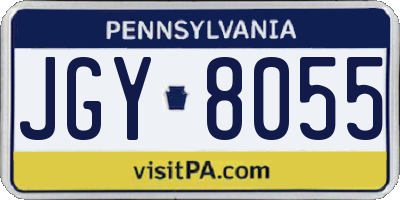 PA license plate JGY8055