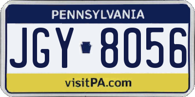 PA license plate JGY8056
