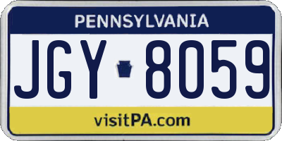 PA license plate JGY8059