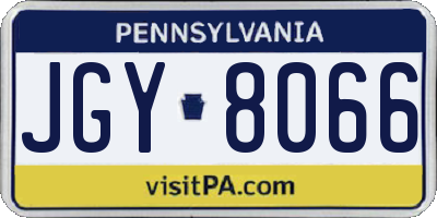 PA license plate JGY8066