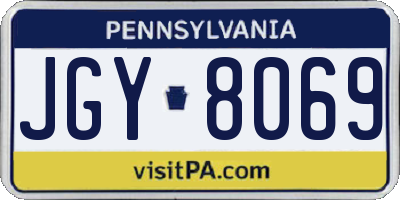PA license plate JGY8069