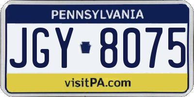 PA license plate JGY8075