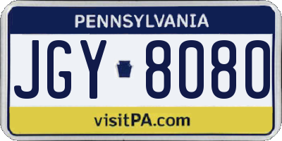 PA license plate JGY8080