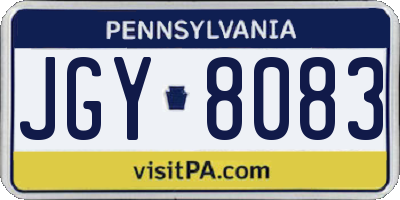 PA license plate JGY8083