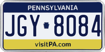 PA license plate JGY8084