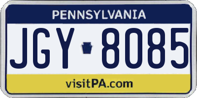 PA license plate JGY8085