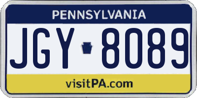 PA license plate JGY8089
