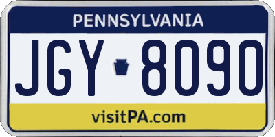PA license plate JGY8090