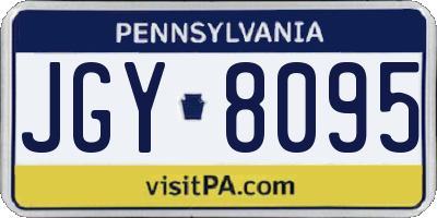 PA license plate JGY8095