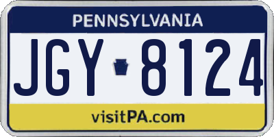 PA license plate JGY8124