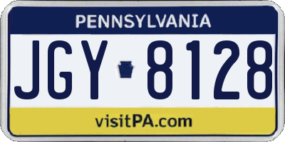 PA license plate JGY8128