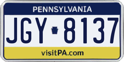 PA license plate JGY8137
