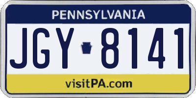 PA license plate JGY8141