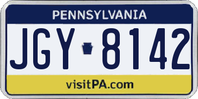 PA license plate JGY8142