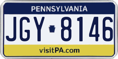 PA license plate JGY8146