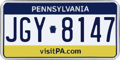 PA license plate JGY8147