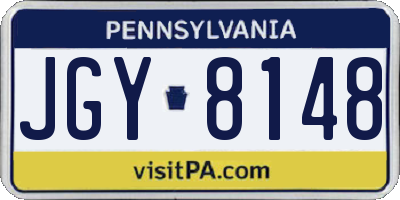PA license plate JGY8148