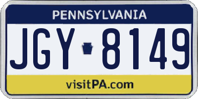 PA license plate JGY8149