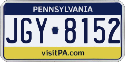 PA license plate JGY8152