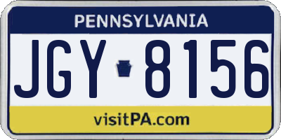 PA license plate JGY8156