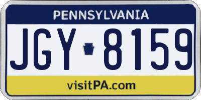 PA license plate JGY8159