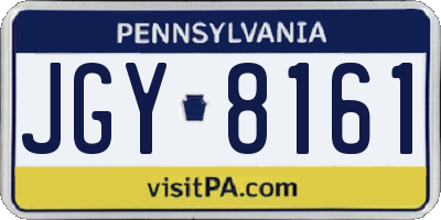PA license plate JGY8161
